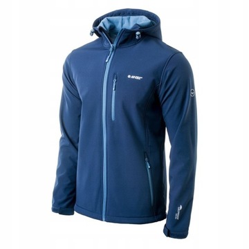 MĘSKA KURTKA PRZEJŚCIOWA SOFTSHELL HI-TEC CAEN MEMBRANA 8000 GRANAT r L