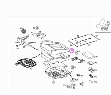 LEM SEDADLA ŘIDIČE MERCEDES W211 A2119101760