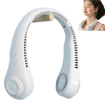 PRZENOŚNY WENTYLATOR NA SZYJE USB KONSTRUKCJA SŁUCHAWEK 3 PRĘDKOŚCI