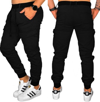 MĘSKIE JOGGERY BOJÓWKI SPODNIE ŚCIĄGACZE JAKOŚĆ