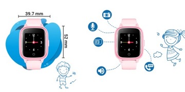 Умные часы для детей CALMEAN Touch 2 GPS 4G GAMES WATER RESISTANT розовые