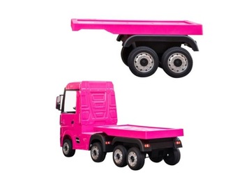 NACZEPA DO TIRA POJAZDU NA AKUMULATOR MERCEDES ACTROS RÓŻOWA