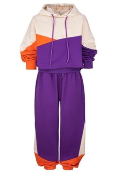 Dres komplet oversize luźny fason fiolet 164 Modny