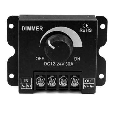 ДИММЕР СВЕТОДИОДНЫЙ РЕГУЛЯТОР 12V 24V 30A 360W PWM