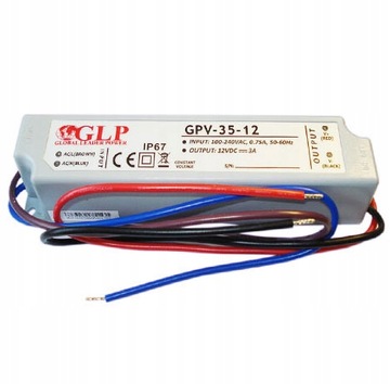 Zasilacz led GPV 36W 12V DC 3A GPV-35-12 IP67