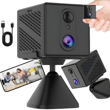 Mini Monitorovací Kamera Hd 1080P Wifi Smart Pir Detekce Černá