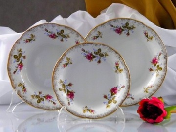 001 BULIONÓWKA 300 SPODEK ZESTAW 12/24 Róża Złota KAMELIA MALCER PORCELANA