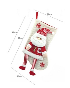 РОЖДЕСТВЕНСКИЙ НОСОК ДЛЯ 3D ПОДАРКОВ САНТЫ XXL