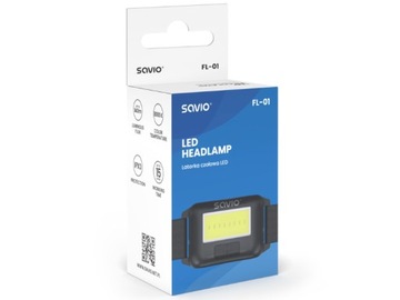 Светодиодный налобный фонарь COB SAVIO FL-01 Налобный фонарь с батарейным питанием 140 лм 10 м 4 режима