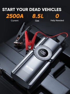 BUTURE Jump Starter, Стартерный аккумулятор, портативный, 150PSI, 2500A
