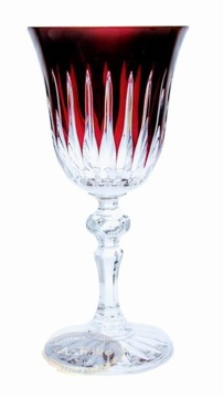 Rubinowe kryształowe kieliszki do wina 220ml