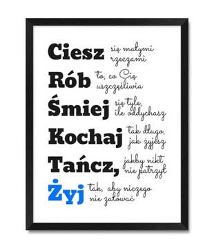 Duży obraz na ścianę CIESZ SIĘ MAŁYMI RZECZAMI