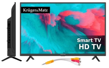 TELEWIZOR 32'' KRUGER&MATZ DVB-T2 HEVC HD SMART TV NETFLIX YOUTUBE WI-FI