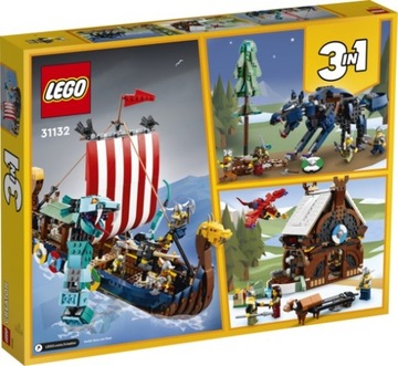 LEGO CREATOR КОРАБЛЬ ВИКИНГОВ И ЗМЕЯ МИДГАРДА 31132