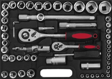 ZESTAW KLUCZY NASADOWYCH KLUCZE NASADOWE 108 EL. ZESTAW WALIZKA DO AUTA