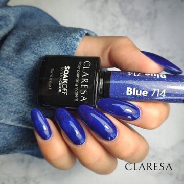 Гибридный лак для ногтей Claresa темно-синий GALAXY NAVY BLUE