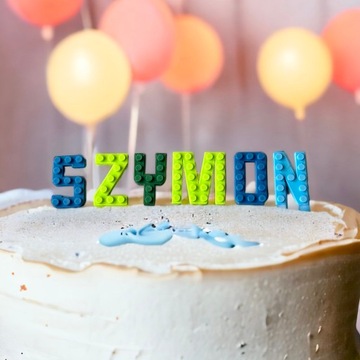 Набор тортов на день рождения с буквами торта в стиле украшений LEGO TOPPER NAME