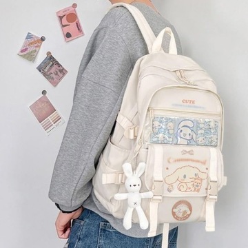 SANRIO PLECAK SZKOLNY DLA NASTOLATKI DUŻY A4 MODNY TORNISTER MŁODZIEŻOWY