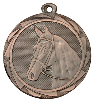 Medal kolor Brązowy,Hubertus, Koń, Jeździectwo, 45mm, Wstążka