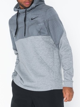 NIKE DRI FIT SPORTOWA SZARA BLUZA do biegania Z KAPTUREM Hoodie / L