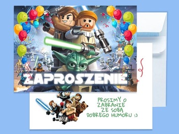 ДЕТСКОЕ ПРИГЛАШЕНИЕ НА ДЕНЬ РОЖДЕНИЯ LEGO STAR WARS + БЕСПЛАТНЫЙ КОНВЕРТ