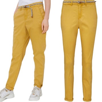C&A Modne Eleganckie Damskie Bawełniane Miodowe Spodnie Chinosy XS 34