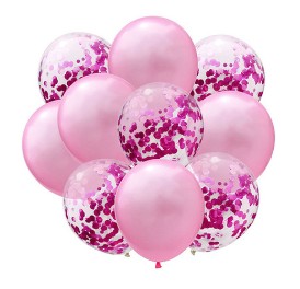 ZESTAW BALONÓW BALONY Z KONFETTI URODZINY 10 SZT