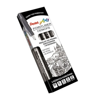 Cienkopis Kreślarski Pentel Pisak Komplet 0,05-0,8