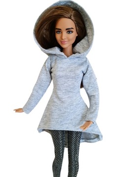 Одежда для куклы - Туника - платье с капюшоном.