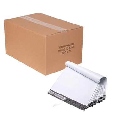 FOLIOPAKI 260X350 mm Foliopak kurierski B4 ZESTAW 1000 szt