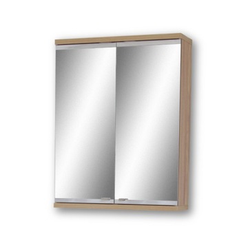 Łazienkowa szafka 60cm, z lustrem, dąb