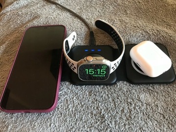 Складное дорожное зарядное устройство 3 в 1 15 Вт для MagSafe Apple iPhone 15