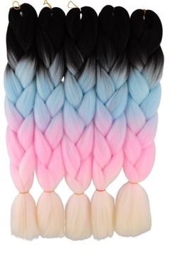 СИНТЕТИЧЕСКИЕ ВОЛОСЫ ЦВЕТНЫЕ ОМБРЕ БРИДЖИ 4-10