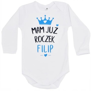 Body mam już roczek z niebieskimi napisami 74