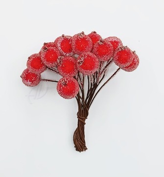 МОРОЗОВАЯ АССОРТИМЕНТ Декор Веточка для декупажа КРАСНАЯ - 20 шт/шарики