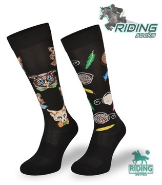 Носки для верховой езды COMODO SJP – черные кошки