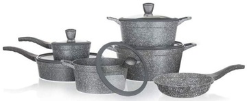 GARNKI GRANITE banquet Duży zestaw na prezent SOLIDNE do kuchni gotowania