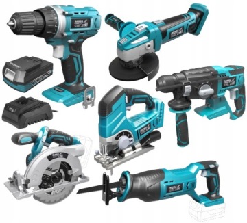 DEDRA ZESTAW COMBO 6 NARZĘDZI 18V WKRĘTARKA +2Ah