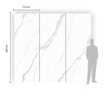 Płyta Węglowa CALACATTA WHITE 280x110CM MATOWA