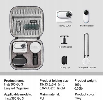 MINI CARRYING CASE FOR INSTA360 GO 3 ACCESSORIES