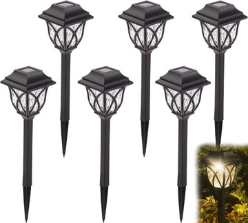 6EL LAMPA OGRODOWA LED SOLARNA GRUNTOWA WBIJANA OZDOBNA Z CZUJNIK ZMIERZCHU