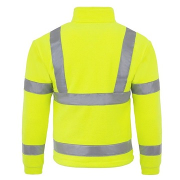 Polar męski fluorescencyjny z pasami odblaskowymi roboczy z haftem logo