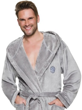 ALEX ДЛИННЫЙ ТЕПЛЫЙ МУЖСКОЙ ХАЛАТ С КАПЮШОНОМ XXL