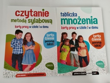 KARTY PRACY x2 Tabliczka Mnożenia Czytanie sylabow