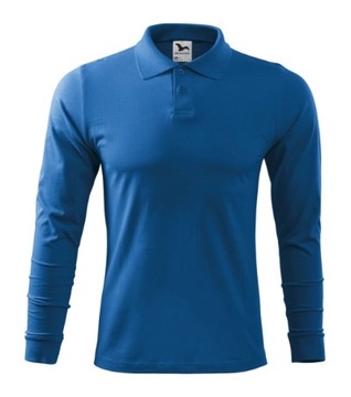 Dopasowana Koszulka POLO SINGLE J. Long Sleeve Lazurowa roz.L