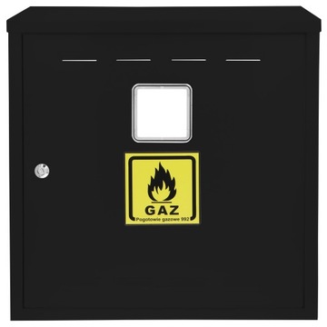 SZAFKA GAZOWA SKRZYNKA 60x100x25 CZARNA Z PLECAMI