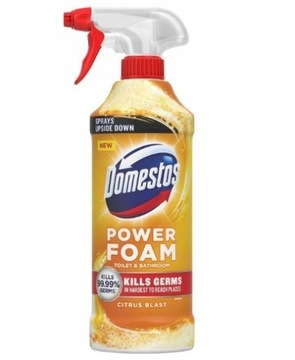 DOMESTOS Power Foam Czyszcząca piana TOALETA ŁAZIENKA 435 ML Cytryna