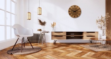 СОВРЕМЕННЫЕ НАСТЕННЫЕ ЧАСЫ 50 СМ ДРАКОН ИНТЕРЬЕР ДЕРЕВО БОЛЬШИЕ ЦИФРЫ