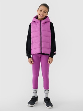 4F BEZRĘKAWNIK DZIEWCZĘCY KAMIZELKA PUCHOWA DZIECIĘCA 128 F166 SS25