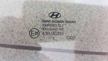 HYUNDAI I30 II 12-16 SKLO (OKNO) DVEŘE LEVÝ ZADNÍ 5